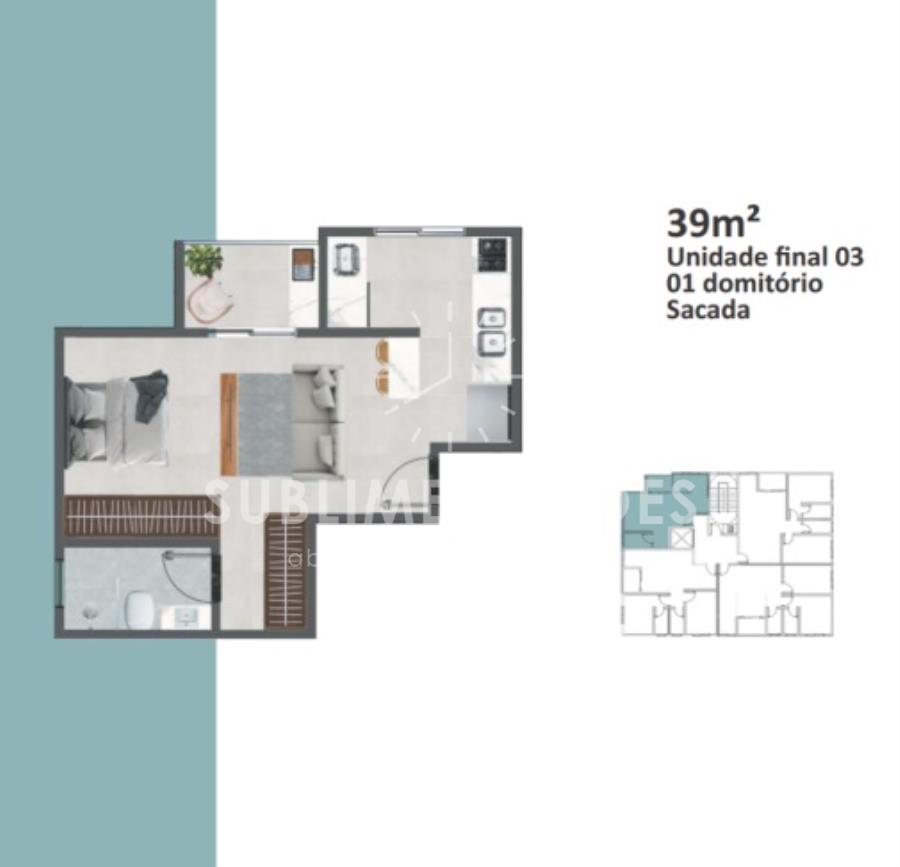 Studio | Dormitório | 39m² Apartamento em Atibaia, localizado em Atibaia - SP
