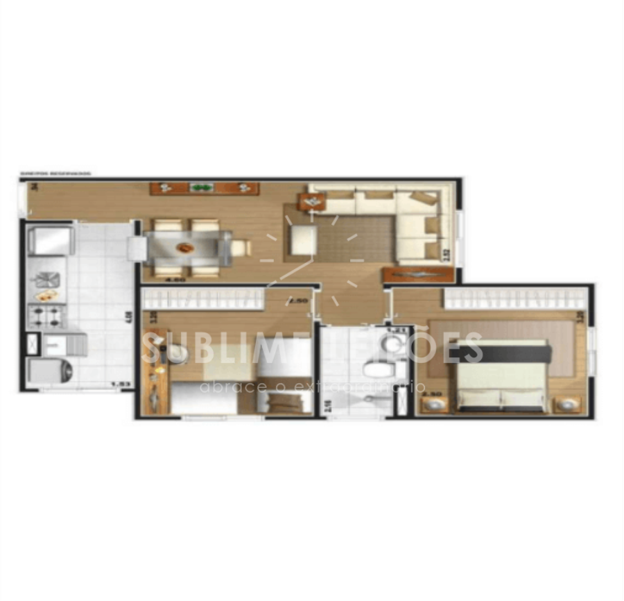 2 dormitórios | Vaga | 45m² útil Apartamento em Ribeirão Preto, localizado em Ribeirão Preto - SP